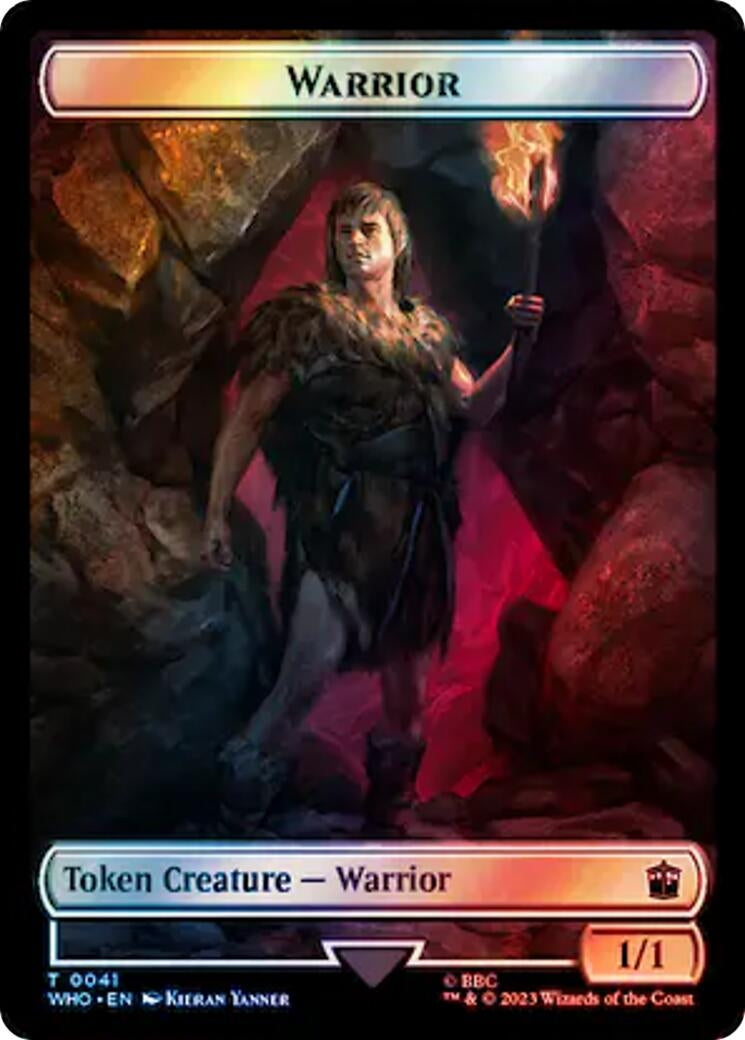 Image for Warrior // Beast (0049) Double-Sided Token (Surge Foil) (41 // 49) [Universes Beyond: Doctor Who] - Magic: The Gathering