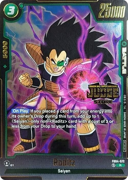 Image for Raditz (Judge Pack (Store Judge) 03) (FB04-072) [Tournament and Championship Promos]