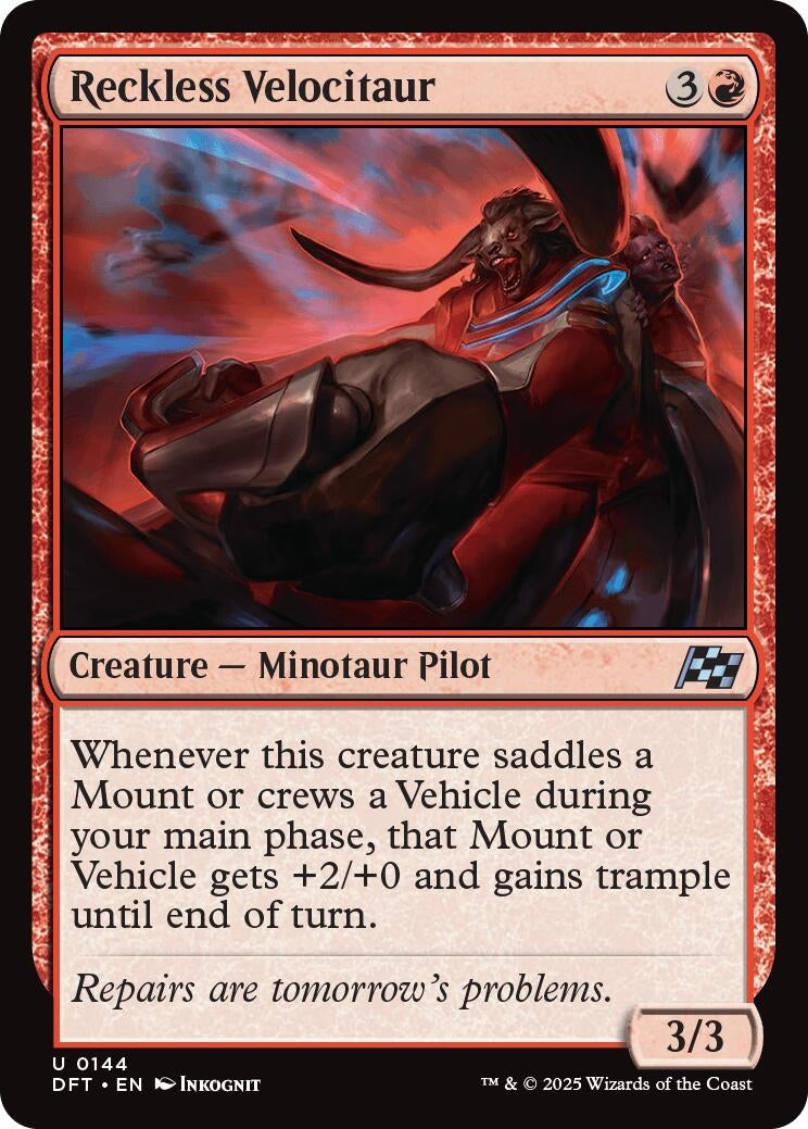 Image for Reckless Velocitaur (144) (DFT)