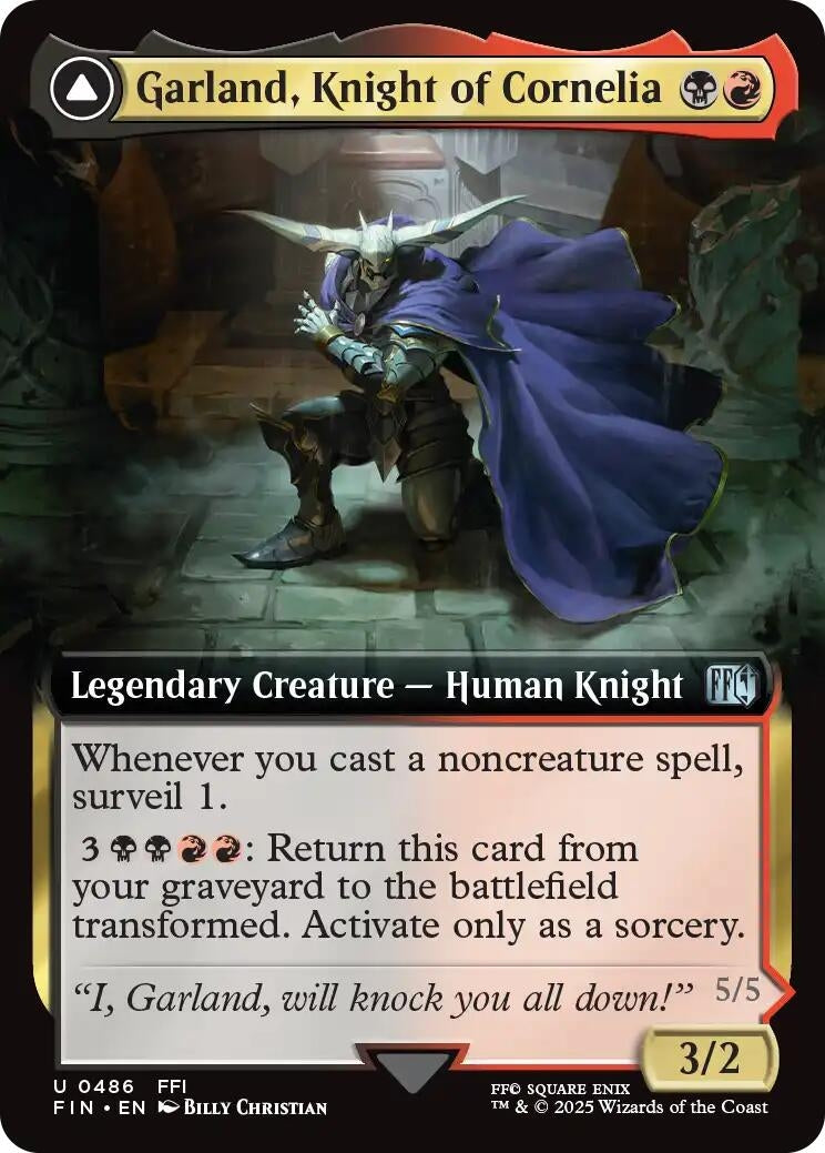 Image for Garland, Knight of Cornelia (Extended Art) (486) [FINAL FANTASY] - Magic: The Gathering