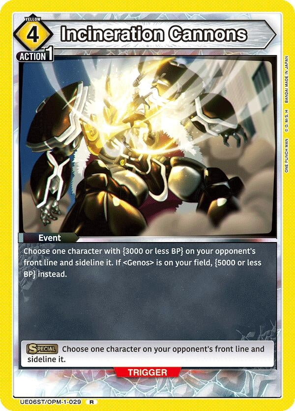 Incineration Cannons (UE06ST/OPM-1-029) [UE06ST: One Punch Man Starter Deck]