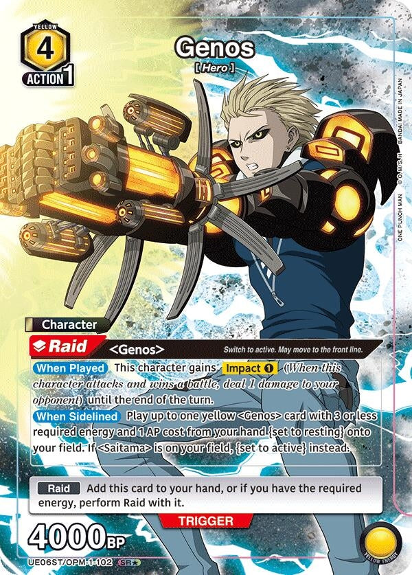 Genos (102) (SR*) (UE06ST/OPM-1-102) [UE06ST: One Punch Man Starter Deck]