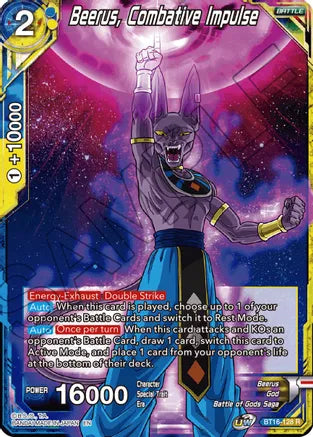 Beerus, Combative Impulse (BT16-128) [Realm of the Gods] | Red Riot Games CA