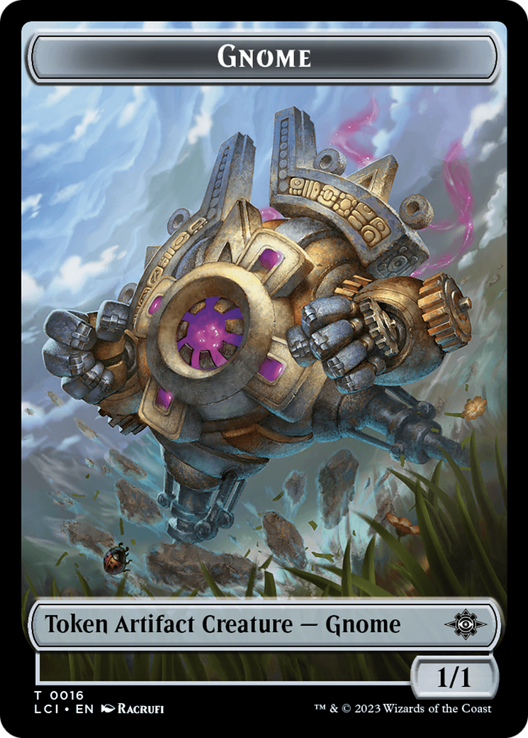 Gnome // Dinosaur (0010) Double-Sided Token [The Lost Caverns of Ixalan Tokens] | Red Riot Games CA