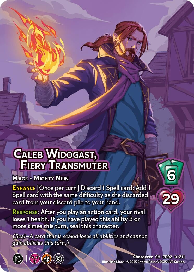 Image for Caleb Widogast, Fiery Transmuter (4/211) [Critical Role: Heroes of Exandria]