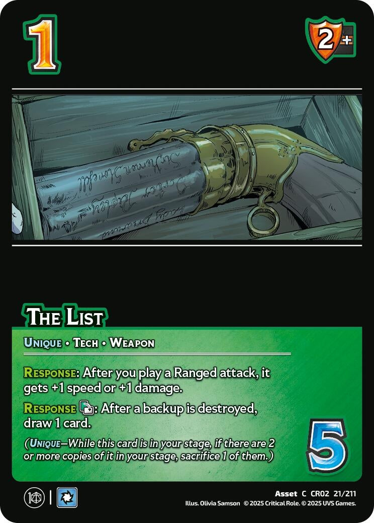 Image for The List (21/211) [Critical Role: Heroes of Exandria]