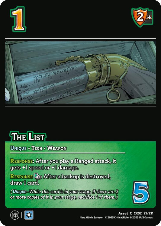 Image for The List (21/211) [Critical Role: Heroes of Exandria]