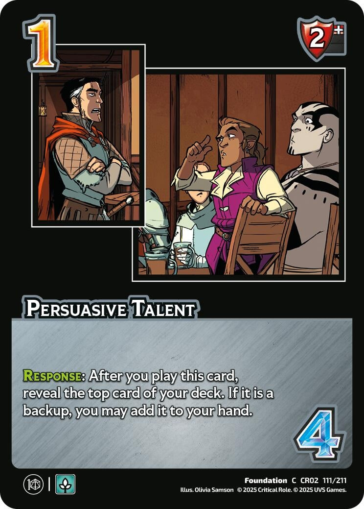 Image for Persuasive Talent (111/211) [Critical Role: Heroes of Exandria]
