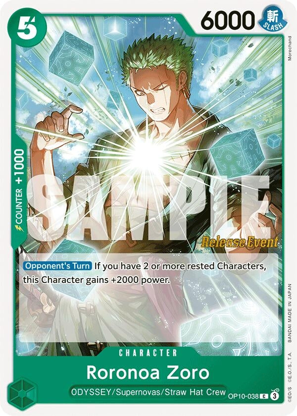 Image for Roronoa Zoro (038) (OP10-038) (OP10 RE) - One Piece Card Game