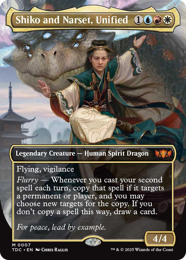 Image for Shiko and Narset, Unified (Borderless) (7) [Commander: Tarkir: Dragonstorm] - Magic: The Gathering