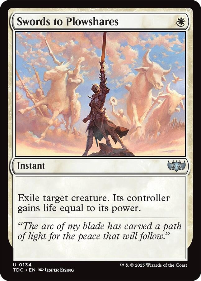 Image for Swords to Plowshares (134) [Commander: Tarkir: Dragonstorm] - Magic: The Gathering