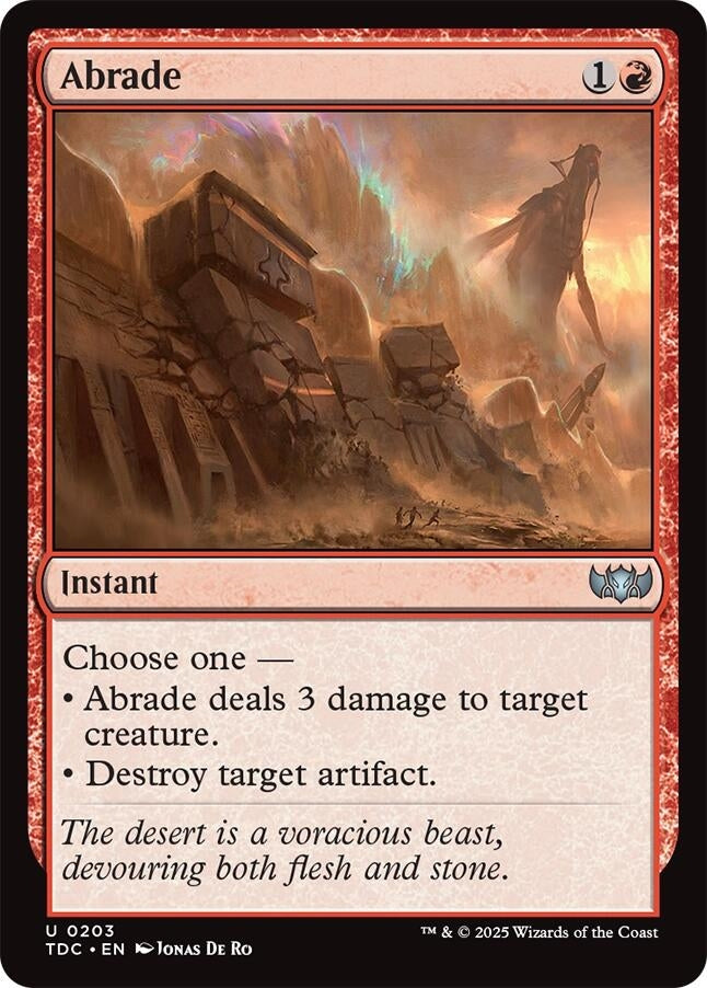 Image for Abrade (203) [Commander: Tarkir: Dragonstorm] - Magic: The Gathering