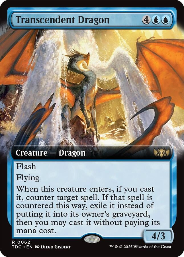 Image for Transcendent Dragon (Extended Art) (62) [Commander: Tarkir: Dragonstorm] - Magic: The Gathering