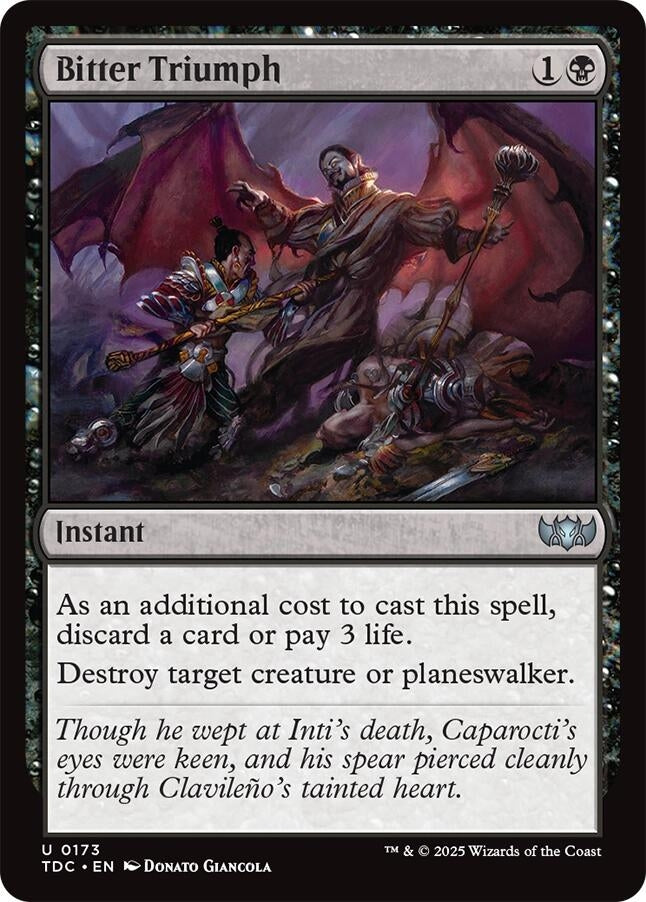 Image for Bitter Triumph (173) [Commander: Tarkir: Dragonstorm] - Magic: The Gathering
