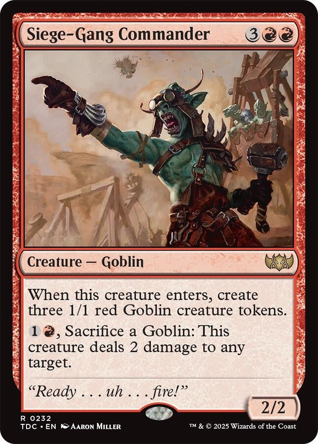 Image for Siege-Gang Commander (232) [Commander: Tarkir: Dragonstorm] - Magic: The Gathering