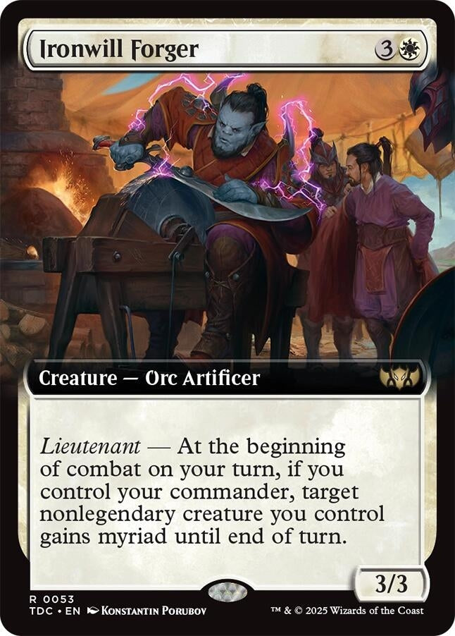 Image for Ironwill Forger (Extended Art) (53) [Commander: Tarkir: Dragonstorm] - Magic: The Gathering