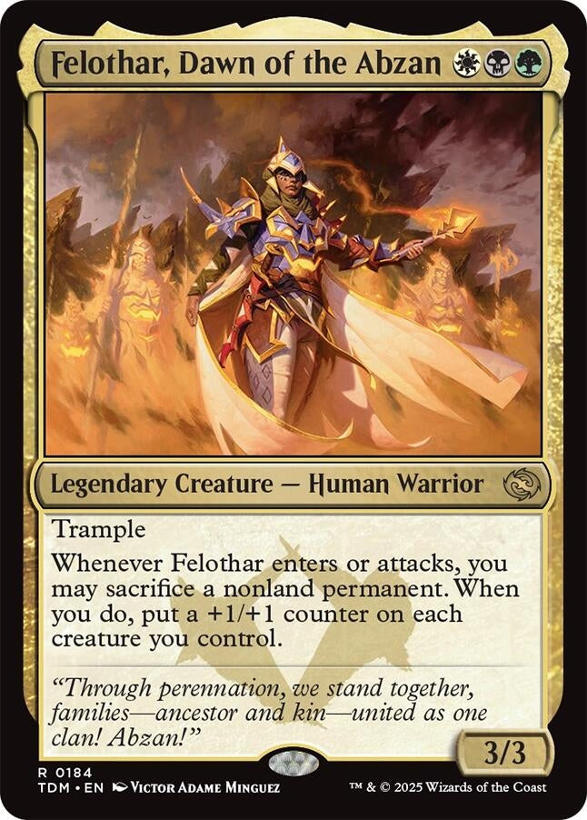 Image for Felothar, Dawn of the Abzan (184) (TDM) - Magic: The Gathering