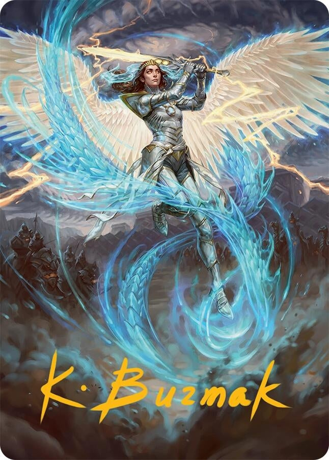 Image for Elspeth, Storm Slayer Art Card (49/54) (Gold-Stamped Signature) (49) - Magic: The Gathering