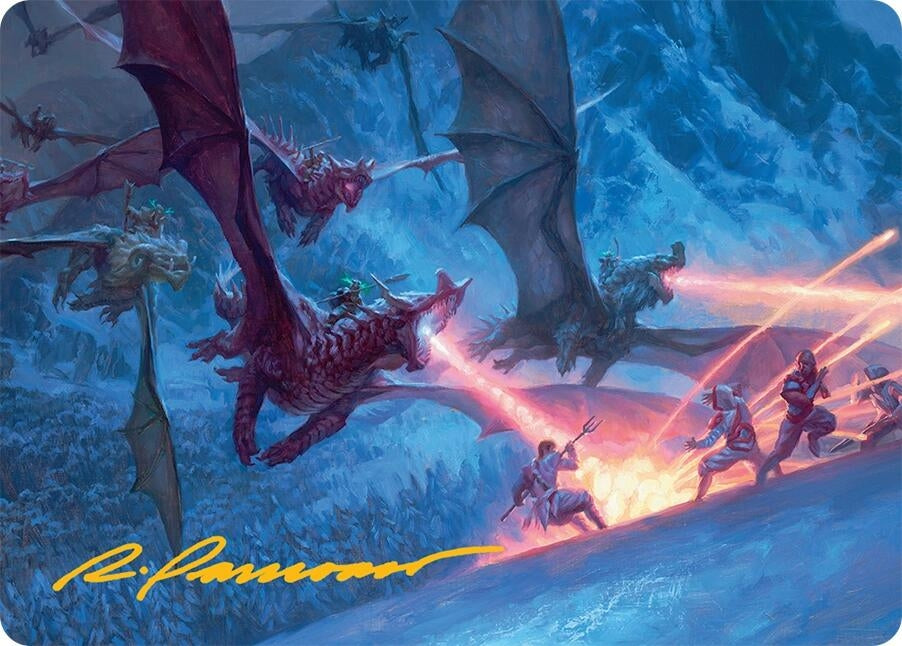 Image for Dragonback Assault Art Card (22/54) (Gold-Stamped Signature) (22) - Magic: The Gathering