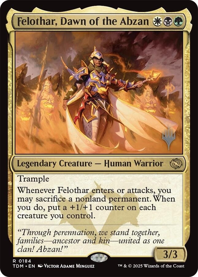 Image for Felothar, Dawn of the Abzan (184) (Promo Pack: Tarkir: Dragonstorm) - Magic: The Gathering