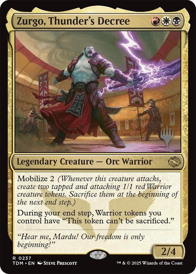 Image for Zurgo, Thunder's Decree (237) (Promo Pack: Tarkir: Dragonstorm) - Magic: The Gathering