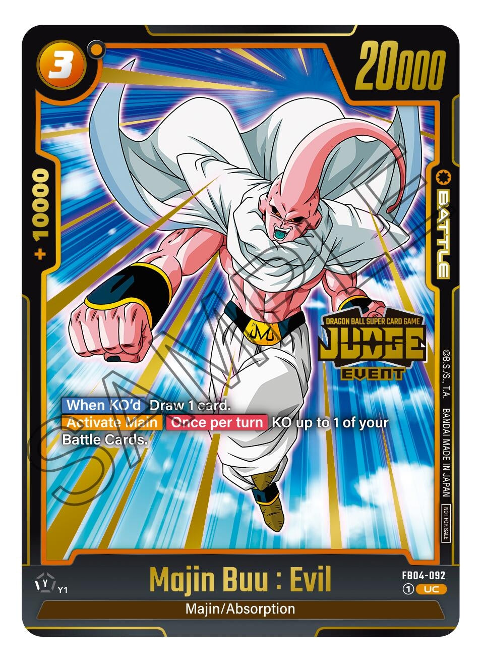 Image for Majin Buu : Evil (Judge Pack (Event Judge) 03) (FB04-092) [Tournament and Championship Promos] - Dragon Ball Super: Fusion World