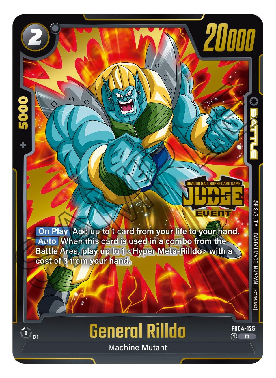 Image for General Rilldo (Judge Pack (Event Judge) 03) (FB04-125) [Tournament and Championship Promos] - Dragon Ball Super: Fusion World