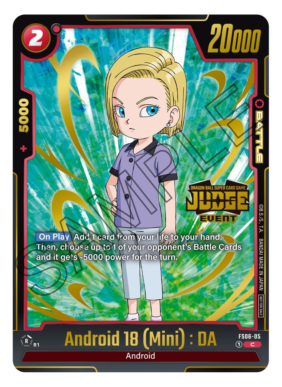 Image for Android 18 (Mini) : DA (Judge Pack (Event Judge) 03) (FS06-05) [Tournament and Championship Promos] - Dragon Ball Super: Fusion World