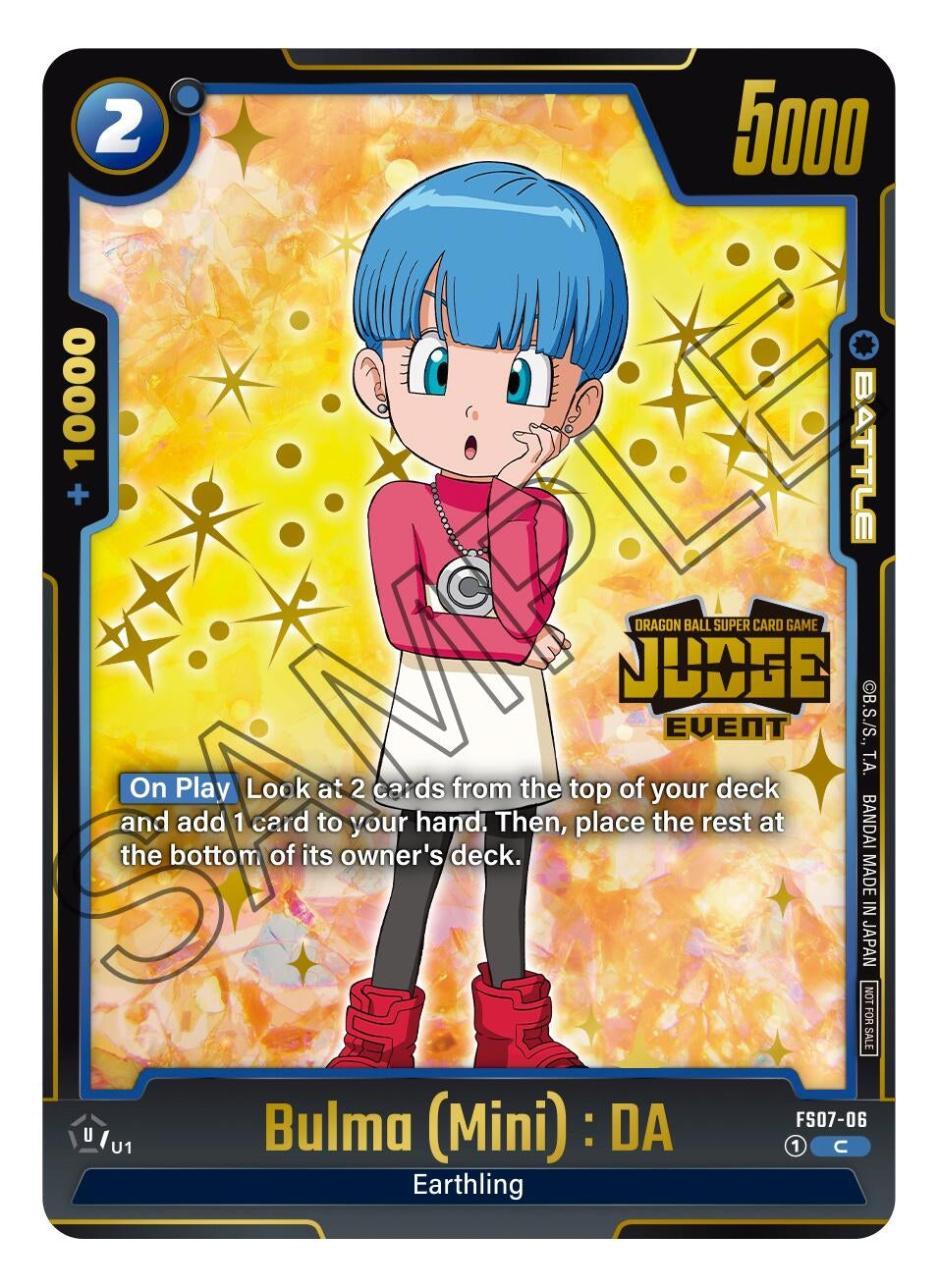 Image for Bulma (Mini) : DA (Judge Pack (Event Judge) 03) (FS07-06) [Tournament and Championship Promos] - Dragon Ball Super: Fusion World