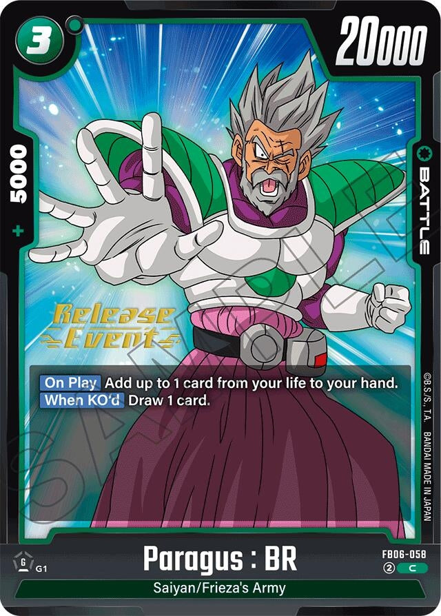 Image for Paragus : BR - FB06-058 (FB06-058) [Rivals Clash Release Event Cards] - Dragon Ball Super: Fusion World