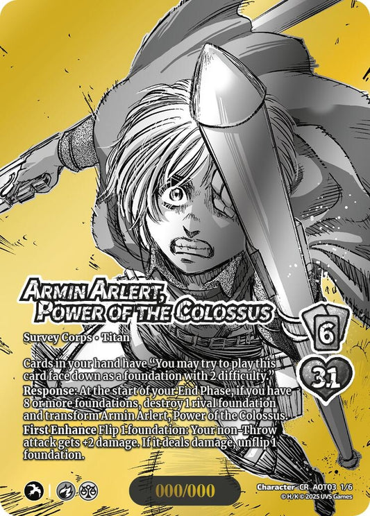 Image for Armin Arlert, Power of the Colossus (Chrome Rare) (1/6) (AOT03) - UniVersus