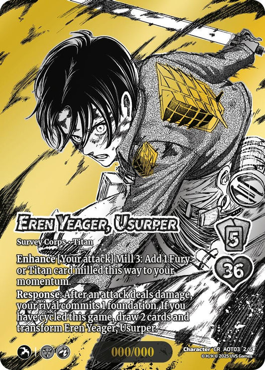 Image for Eren Yeager, Usurper (Chrome Rare) (2/6) (AOT03) - UniVersus