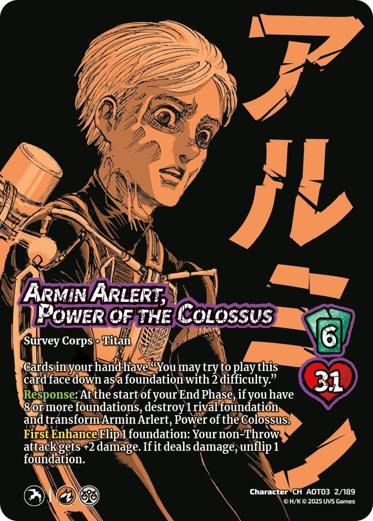 Image for Armin Arlert, Power of the Colossus // Colossus Titan, Finale (2/189) (AOT03) - UniVersus