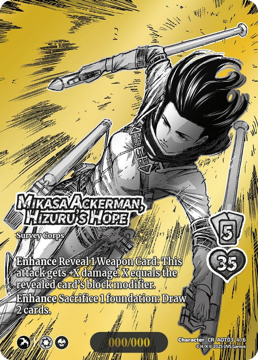 Image for Mikasa Ackerman, Hizuru's Hope (Chrome Rare) (4/6) (AOT03) - UniVersus