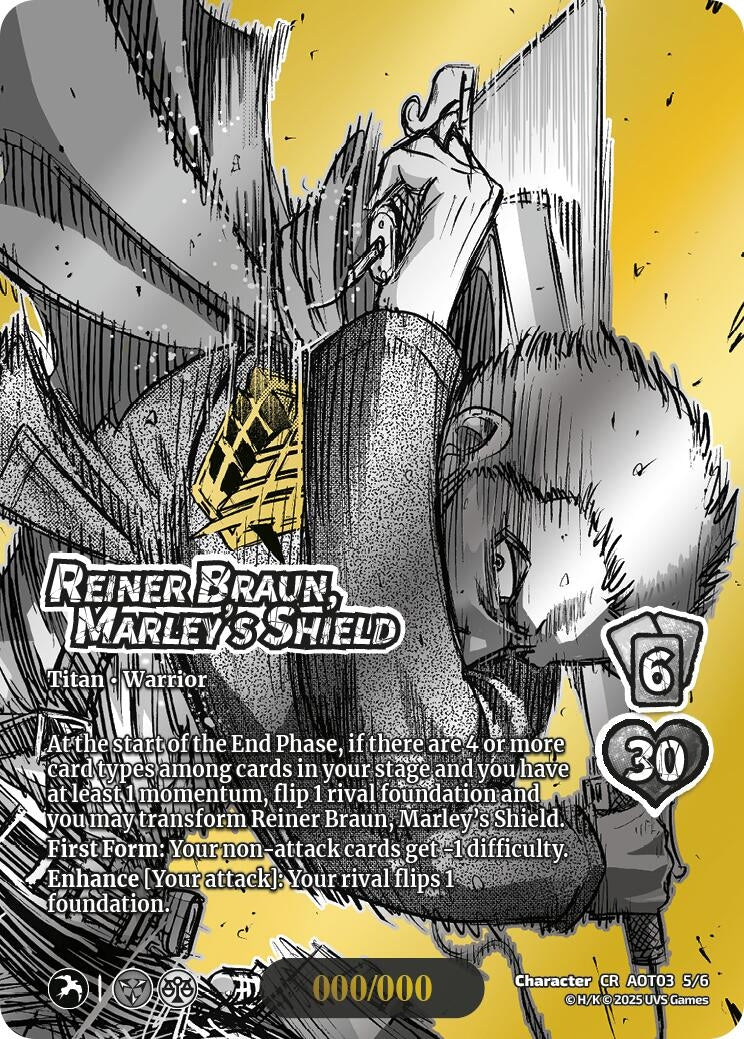 Image for Reiner Braun, Marley's Shield (Chrome Rare) (5/6) (AOT03) - UniVersus