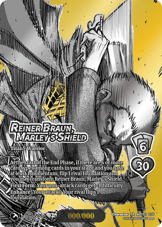 Image for Reiner Braun, Marley's Shield (Chrome Rare) (5/6) (AOT03) - UniVersus