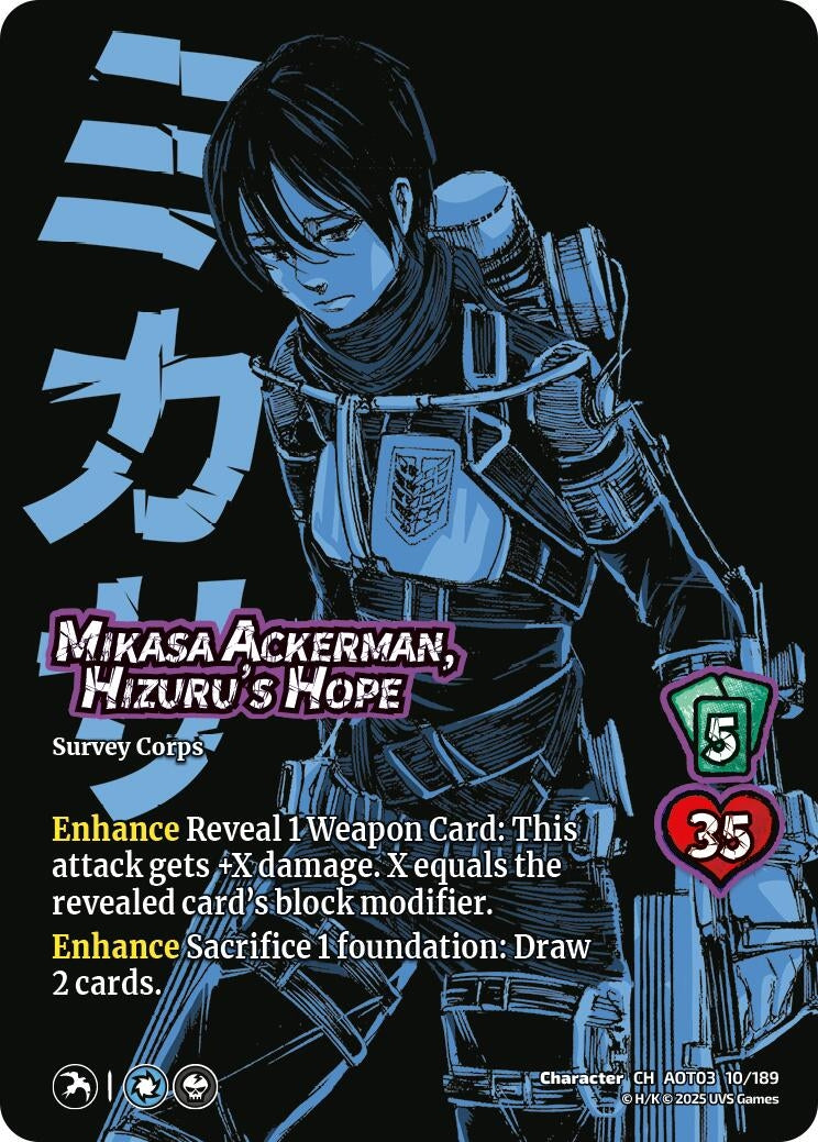 Image for Mikasa Ackerman, Hizuru's Hope (10/189) (AOT03) - UniVersus