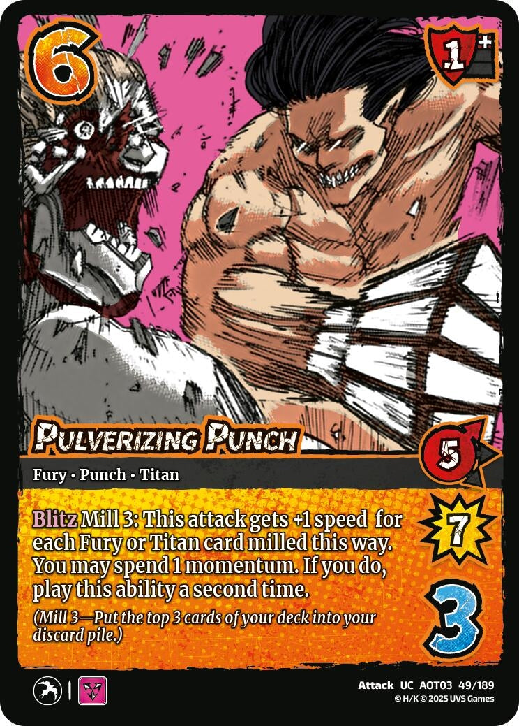 Image for Pulverizing Punch (49/189) (AOT03) - UniVersus