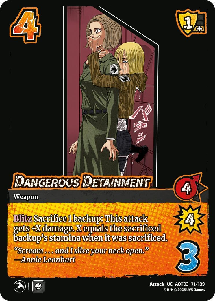 Image for Dangerous Detainment (71/189) (AOT03) - UniVersus