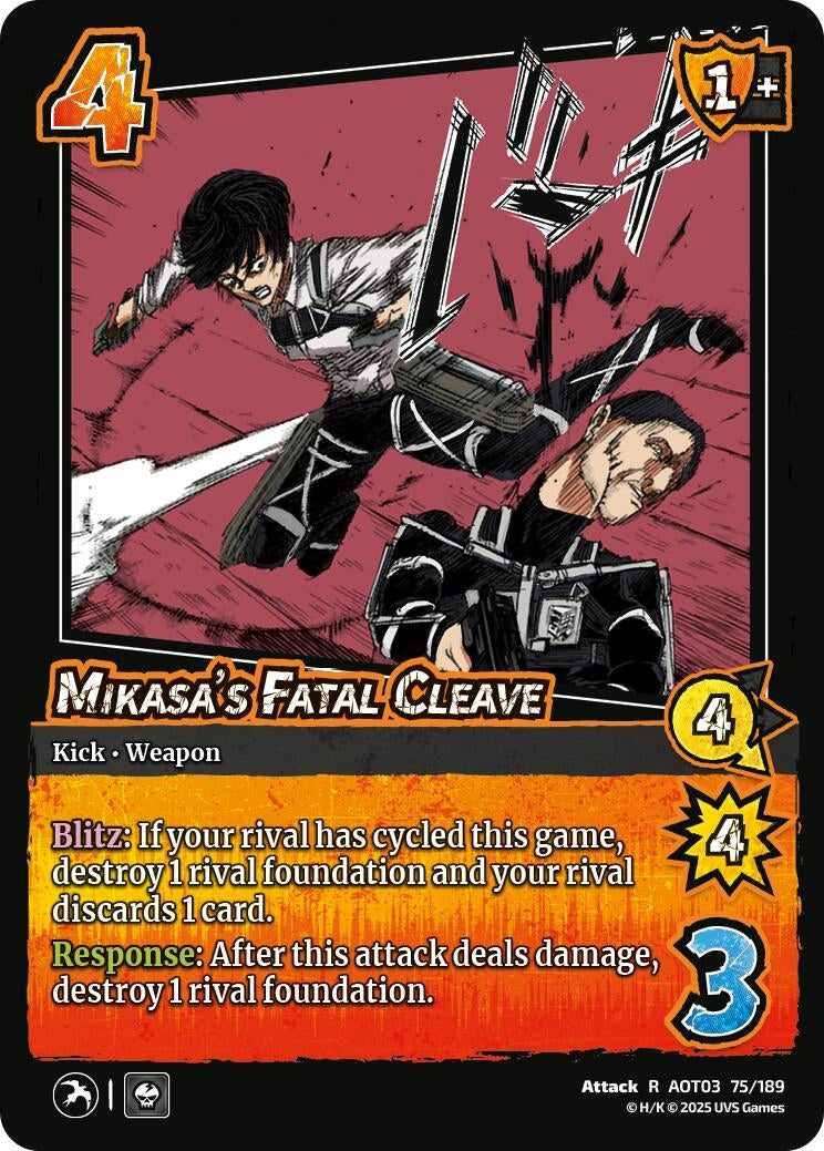 Image for Mikasa's Fatal Cleave (75/189) (AOT03) - UniVersus