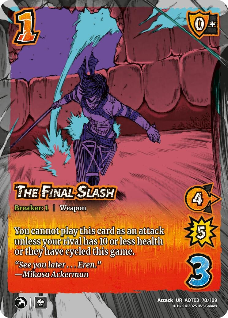 Image for The Final Slash (78/189) (AOT03) - UniVersus