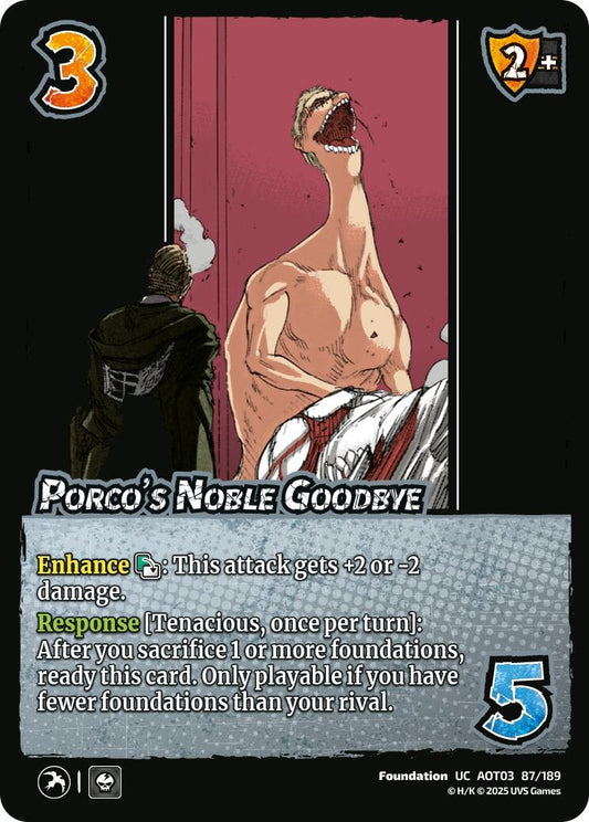 Image for Porco's Noble Goodbye (87/189) (AOT03) - UniVersus