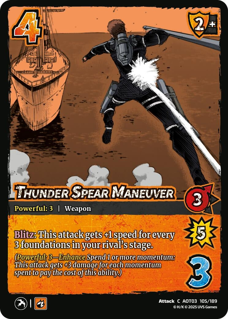 Image for Thunder Spear Maneuver (105/189) (AOT03) - UniVersus