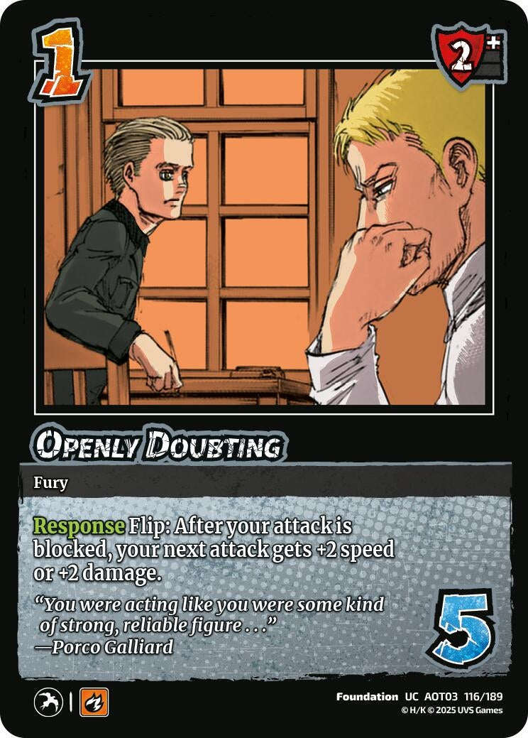 Image for Openly Doubting (116/189) (AOT03) - UniVersus