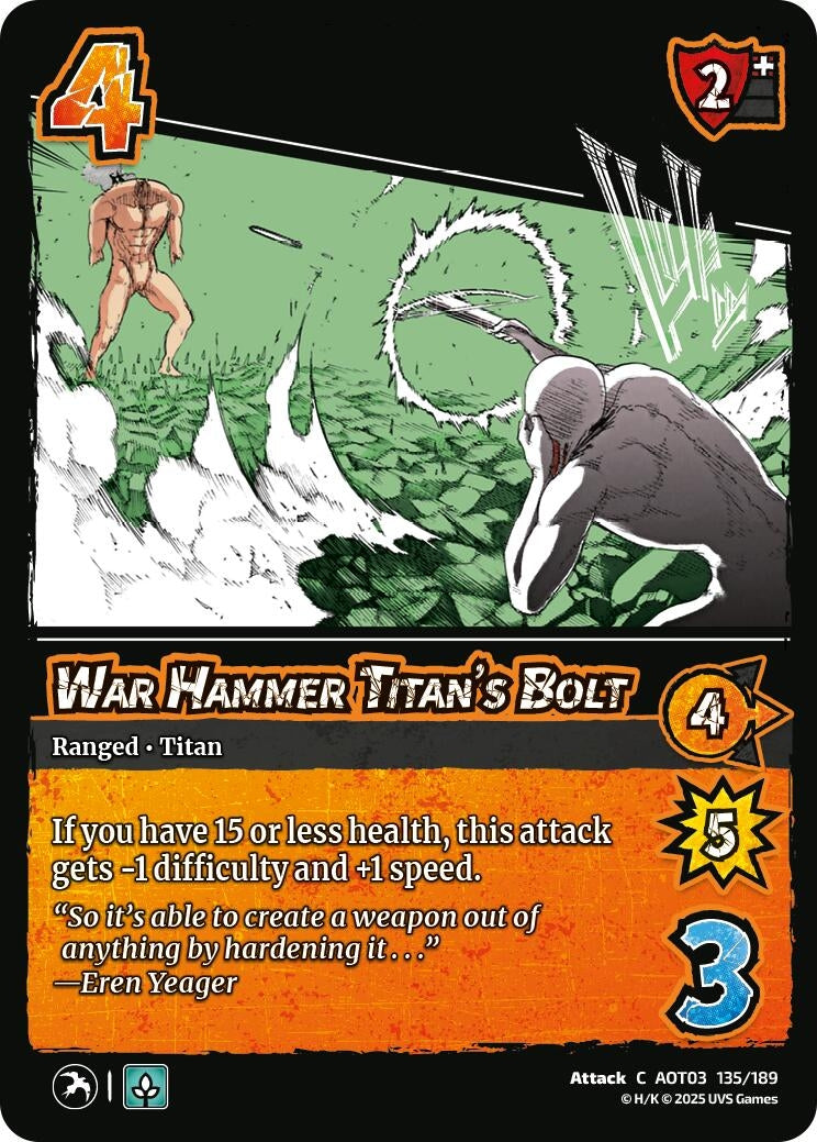 Image for War Hammer Titan's Bolt (135/189) (AOT03) - UniVersus
