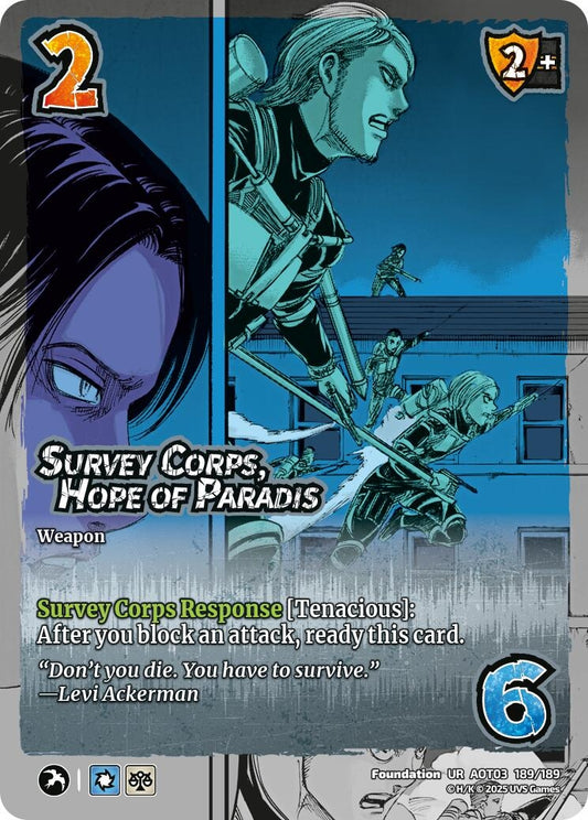 Image for Survey Corps, Hope of Paradis (189/189) (AOT03) - UniVersus