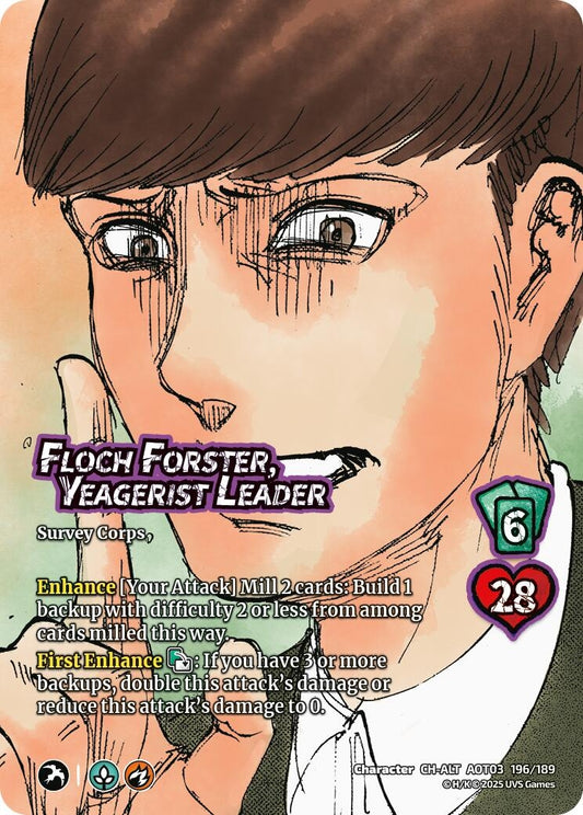 Image for Floch Forster, Yeagerist Leader (Alternate Art) (196/189) (AOT03) - UniVersus
