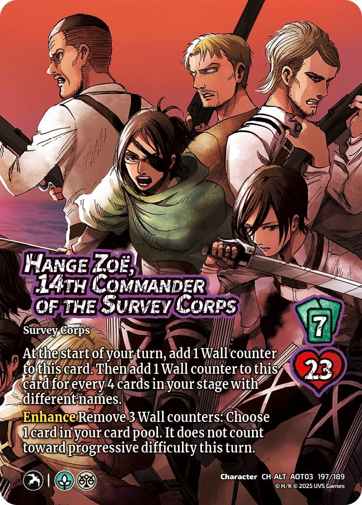 Image for Hange Zoe, 14th Commander of the Survey Corps (Alternate Art) (197/189) (AOT03) - UniVersus