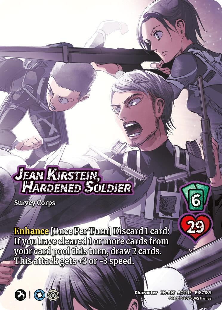 Image for Jean Kirstein, Hardened Soldier (Alternate Art) (198/189) (AOT03) - UniVersus