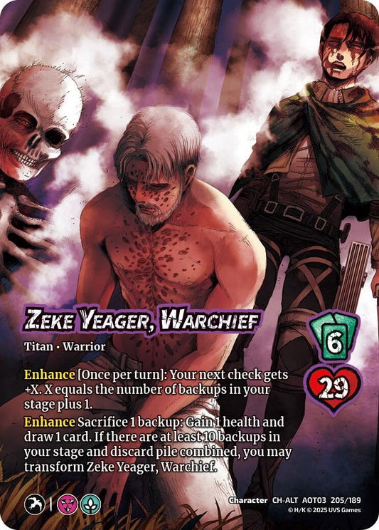 Image for Zeke Yeager, Warchief // Beast Titan, Finale (Alternate Art) (205/189) (AOT03) - UniVersus